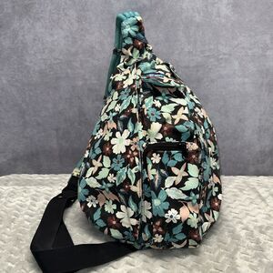 Kavu Sling Rope Bag Adjustable New Blossom Floral One of a Kind Canvas Crossbody